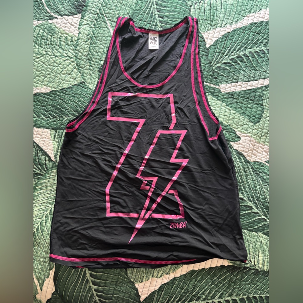 Zumba Black & Hot Pink Graphic Tank